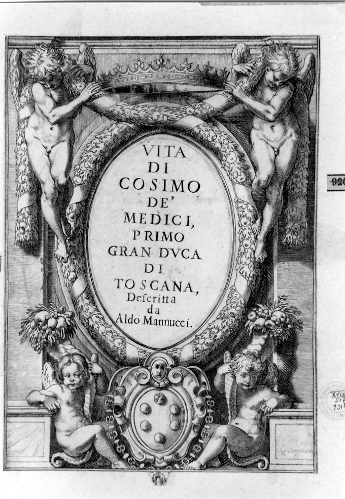 motivi decorativi (stampa smarginata) di Carracci Agostino - ambito fiorentino (sec. XVI)