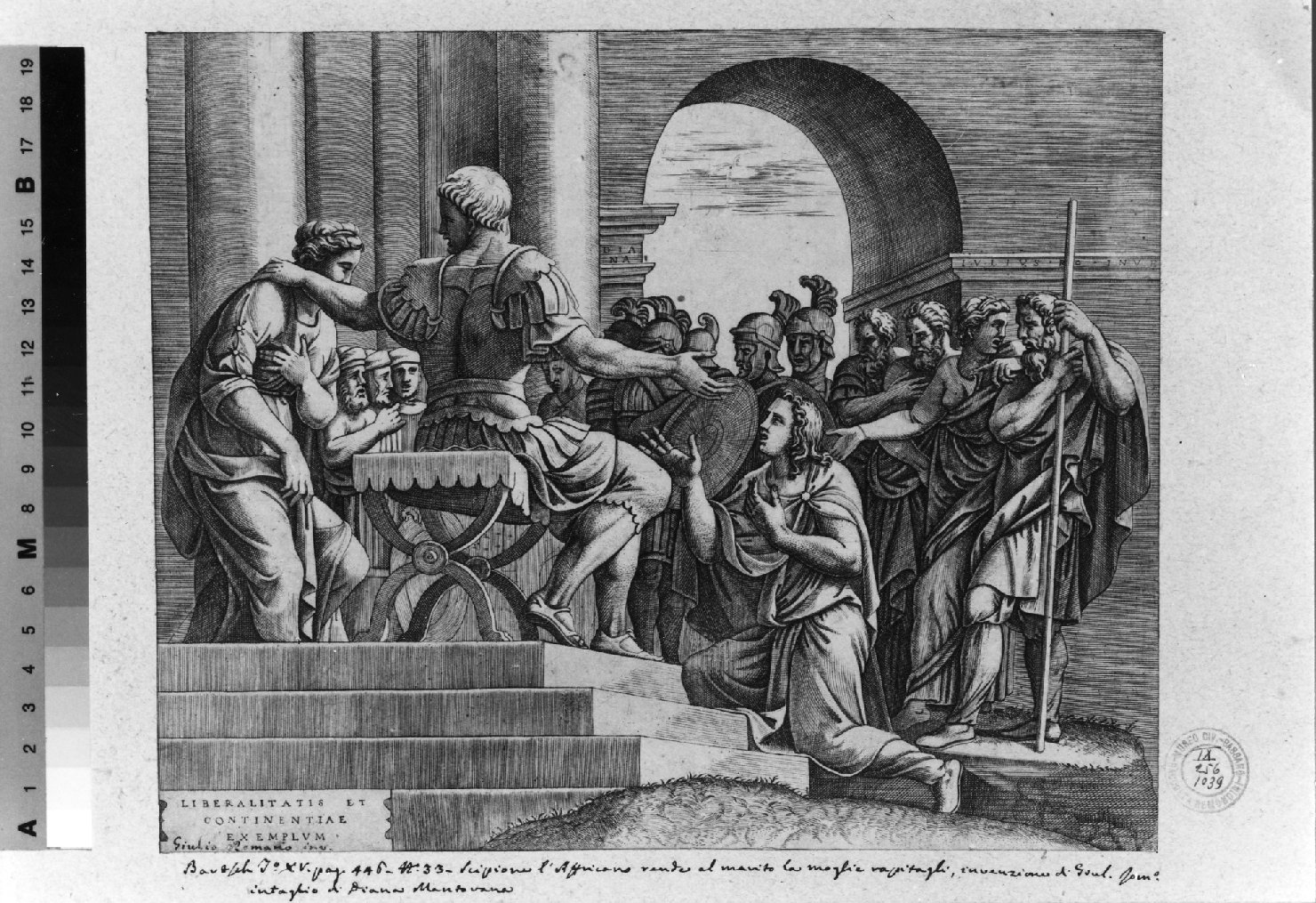 continenza di Scipione (stampa smarginata) di Giulio Romano, Scultori Diana (sec. XVI)