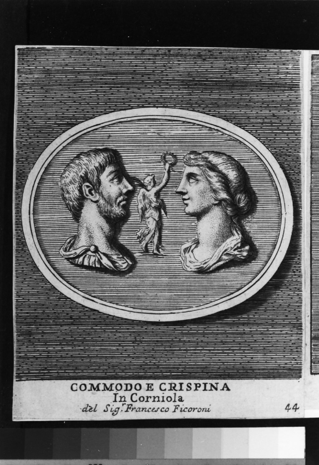 gemma antica con ritratti di Commodo e Crispina, Commodo e Crispina (stampa smarginata) di Aquila Francesco Faraone (sec. XVIII)