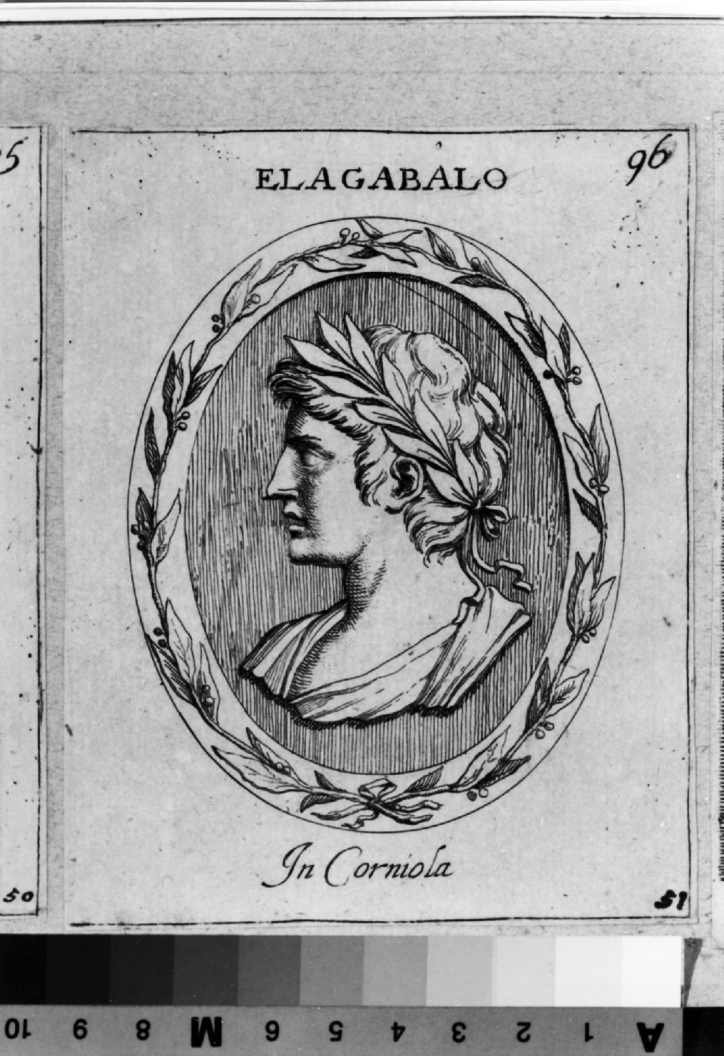 gemma antica con ritratto di Elagabalo, ritratto d'uomo di profilo (stampa smarginata) di Galestruzzi Giovan Battista (sec. XVII)