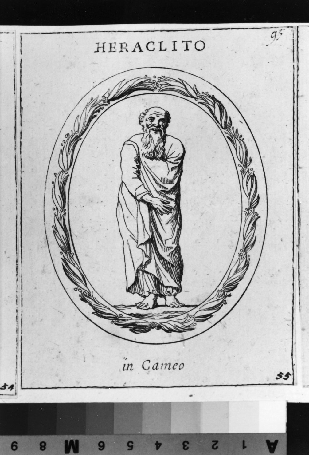 cammeo con figura di Eraclito, Eraclito (stampa smarginata) di Galestruzzi Giovan Battista (sec. XVII)