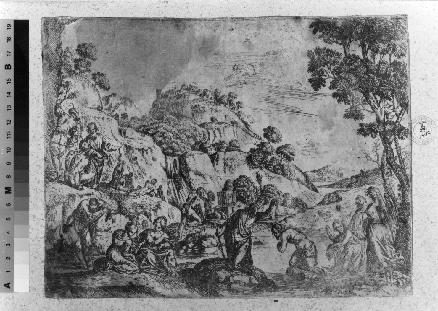 battesimo di Cristo (stampa smarginata) - ambito italiano (seconda metà sec. XVII)