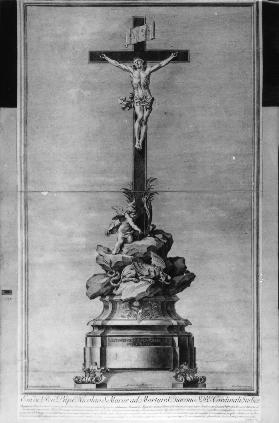 croce da altare (stampa smarginata) di Frey Jakob, Massuci Agostino (sec. XVIII)
