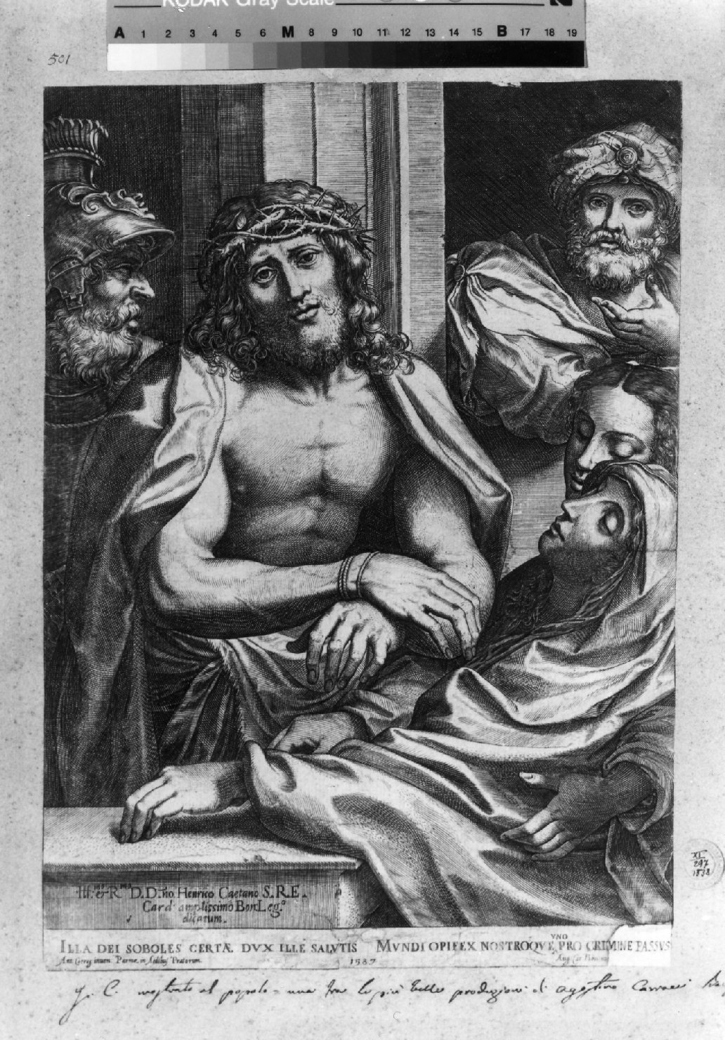 Ecce Homo (stampa smarginata) di Carracci Agostino, Correggio (sec. XVI)