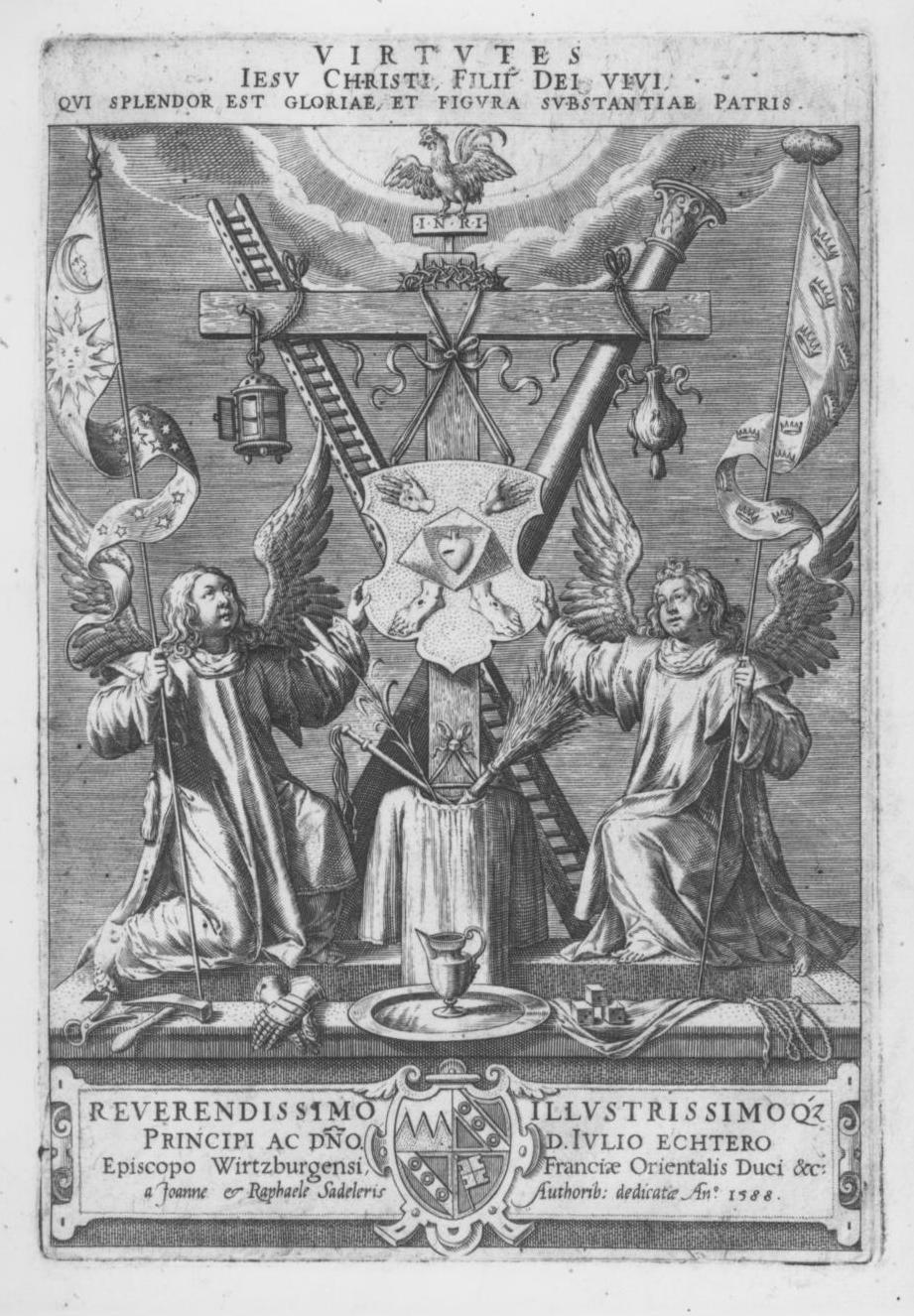 angeli con i simboli della passione (stampa, elemento d'insieme) di Sadeler Raphael, Sadeler Johannes (sec. XVI)
