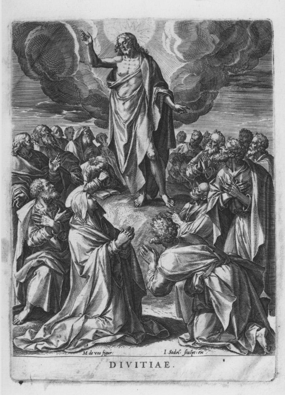 apparizione di Cristo risorto alla Madonna (stampa, elemento d'insieme) di Vos Marten de, Sadeler Johannes (sec. XVI)