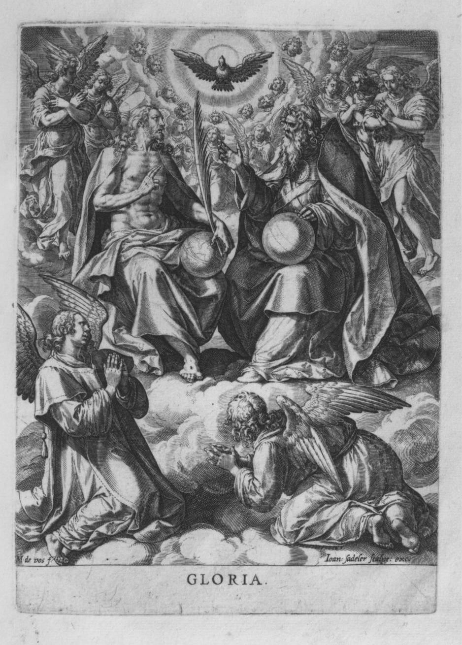 Cristo in gloria (stampa, elemento d'insieme) di Vos Marten de, Sadeler Johannes (sec. XVI)