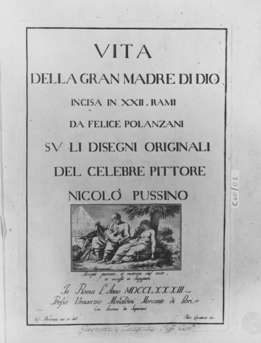 fuga in Egitto (stampa, elemento d'insieme) di Pirovani Giuseppe, Carattoni Girolamo (sec. XVIII)