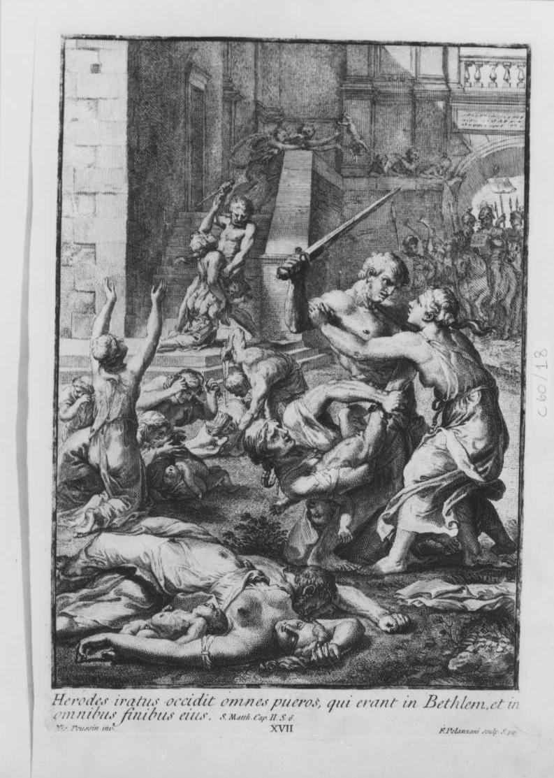 strage degli innocenti (stampa, elemento d'insieme) di Poussin Nicolas, Polanzani Francesco (sec. XVIII)