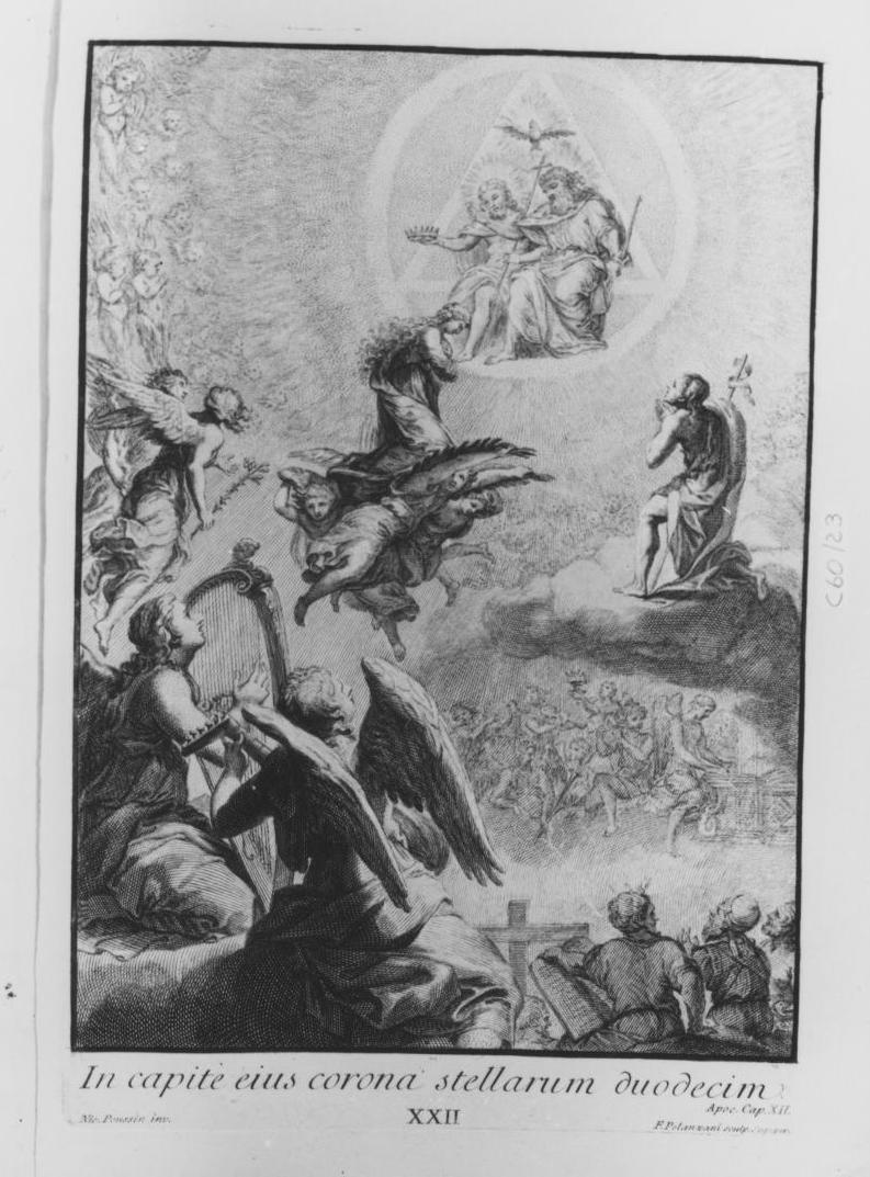 incoronazione di Maria Vergine (stampa, elemento d'insieme) di Poussin Nicolas, Polanzani Francesco (sec. XVIII)