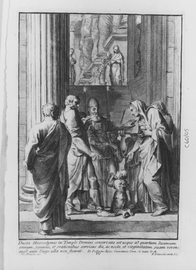 presentazione di Maria Vergine al tempio (stampa, elemento d'insieme) di Poussin Nicolas, Polanzani Francesco (sec. XVIII)