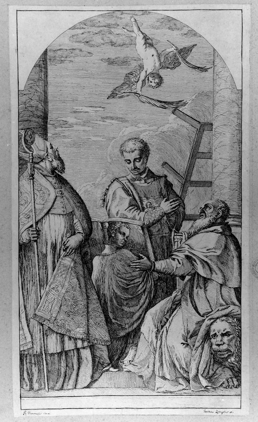 Santi (stampa smarginata) di Veronese Paolo, Zompini Gaetano (secc. XVII/ XVIII)