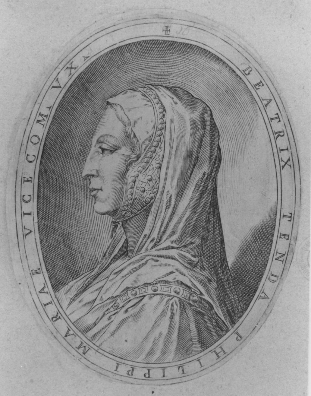 ritratto di donna (stampa, serie) di Carracci Agostino, Campi Antonio (sec. XVI)