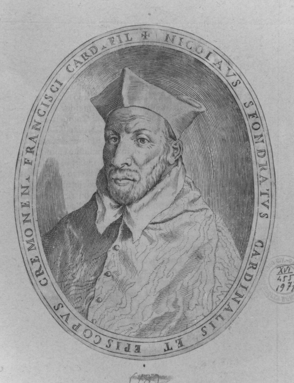 ritratto di ecclesiastico (stampa, serie) di Carracci Agostino, Campi Antonio (sec. XVI)