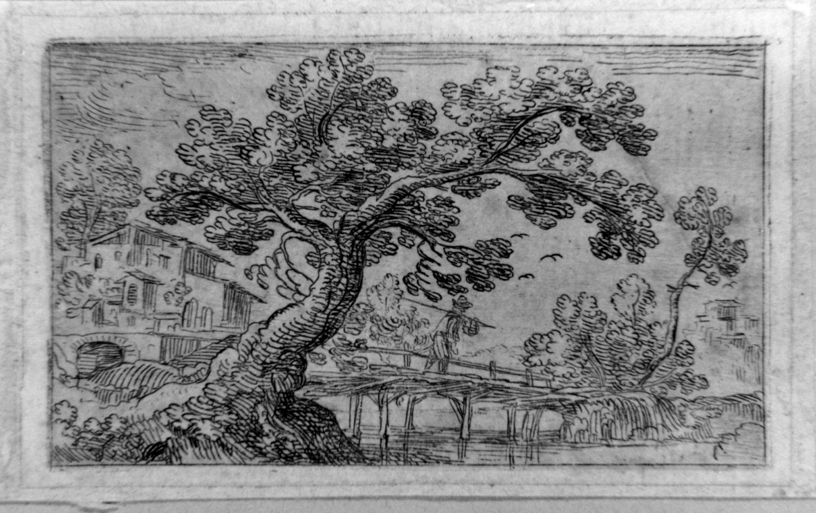 paesaggio (stampa) di Cantagallina Remigio (sec. XVII)