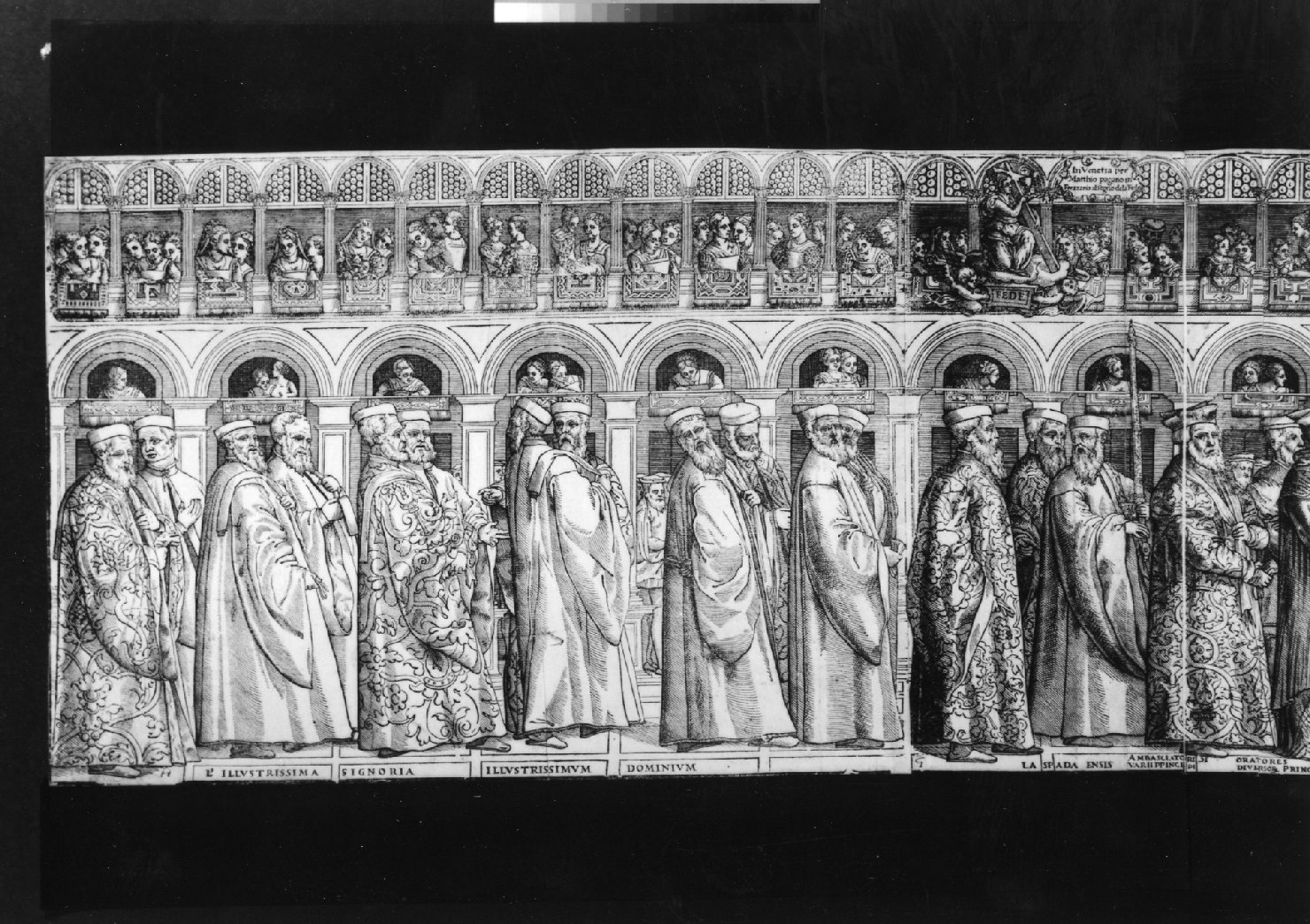 Processione del doge di Venezia, processione del doge di Venezia (stampa smarginata, stampa composita) di Pagan Matteo (sec. XVI)