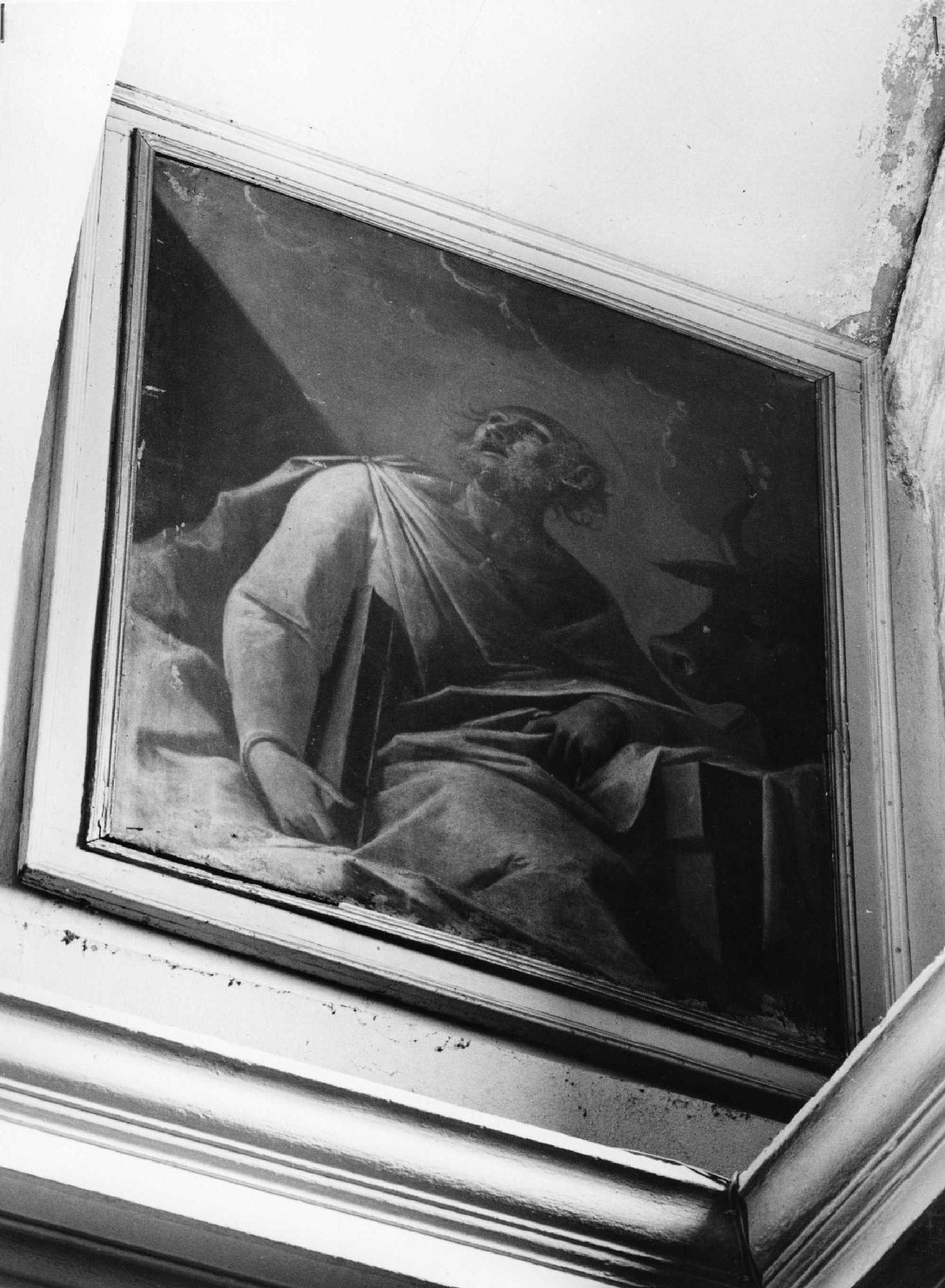 San Luca scrive il vangelo (dipinto, elemento d'insieme) - ambito veneto (sec. XVIII)