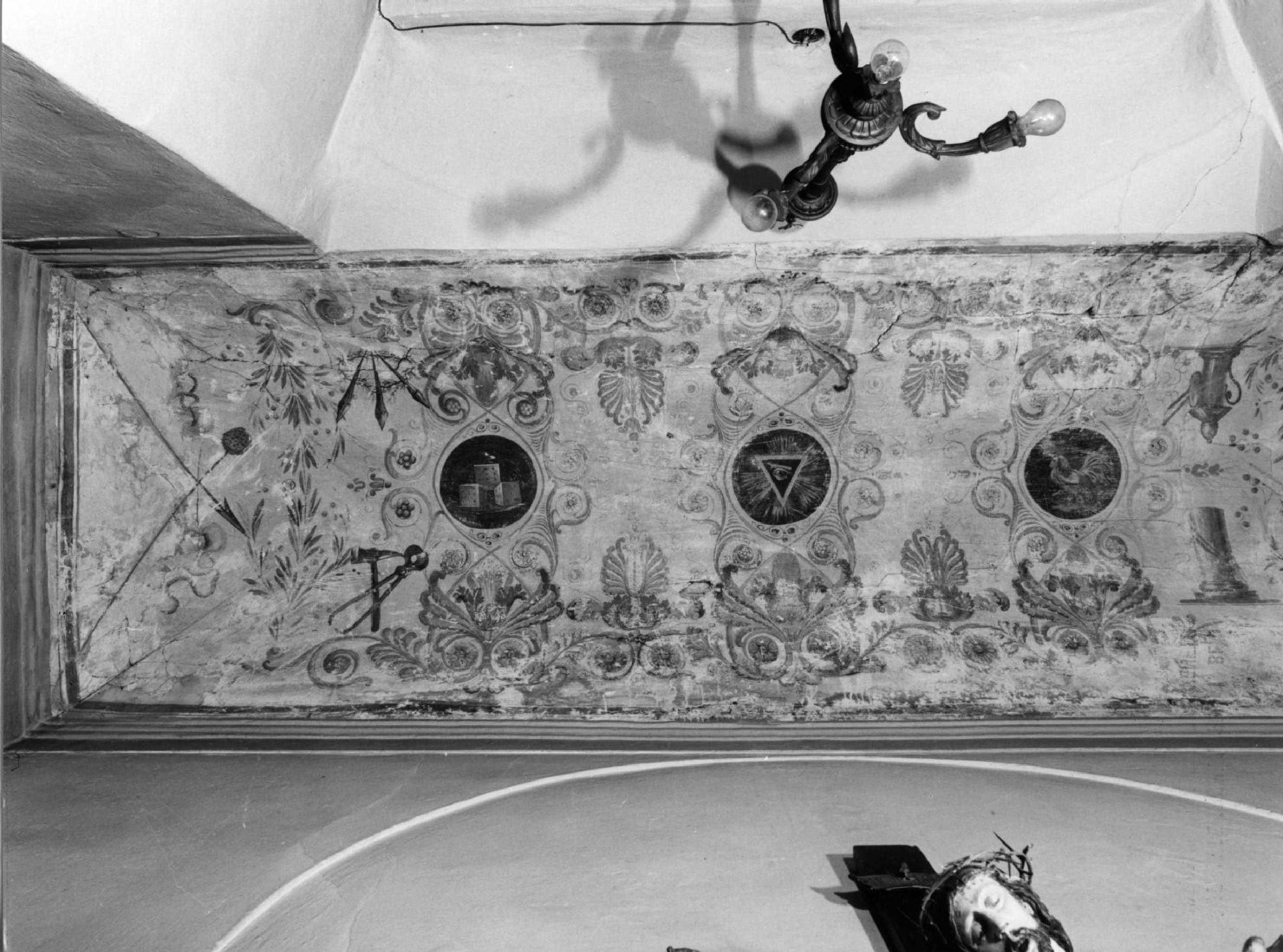 motivi decorativi vegetali a palmette (dipinto) - ambito veneto (sec. XVIII)