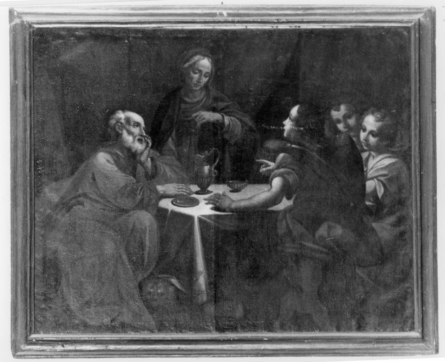 Abramo e i tre angeli (dipinto, elemento d'insieme) - ambito Italia centro-settentrionale (sec. XVII)