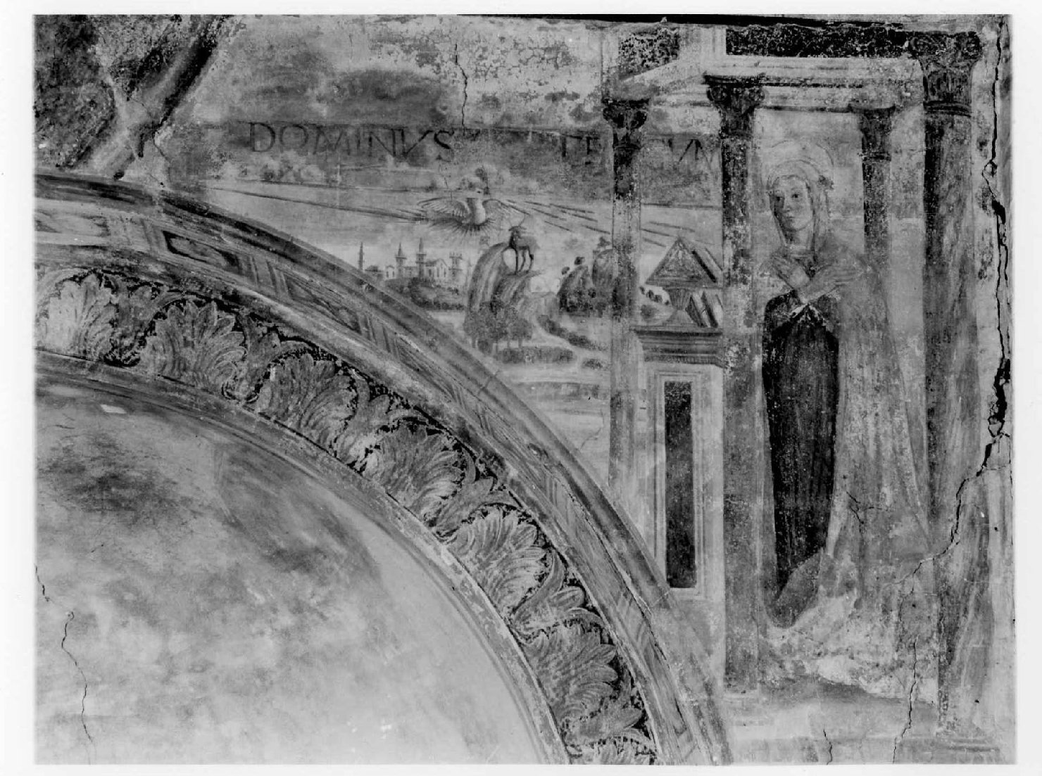 Madonna annunciata (dipinto murale) di Taddeo d'Ascoli (sec. XV)