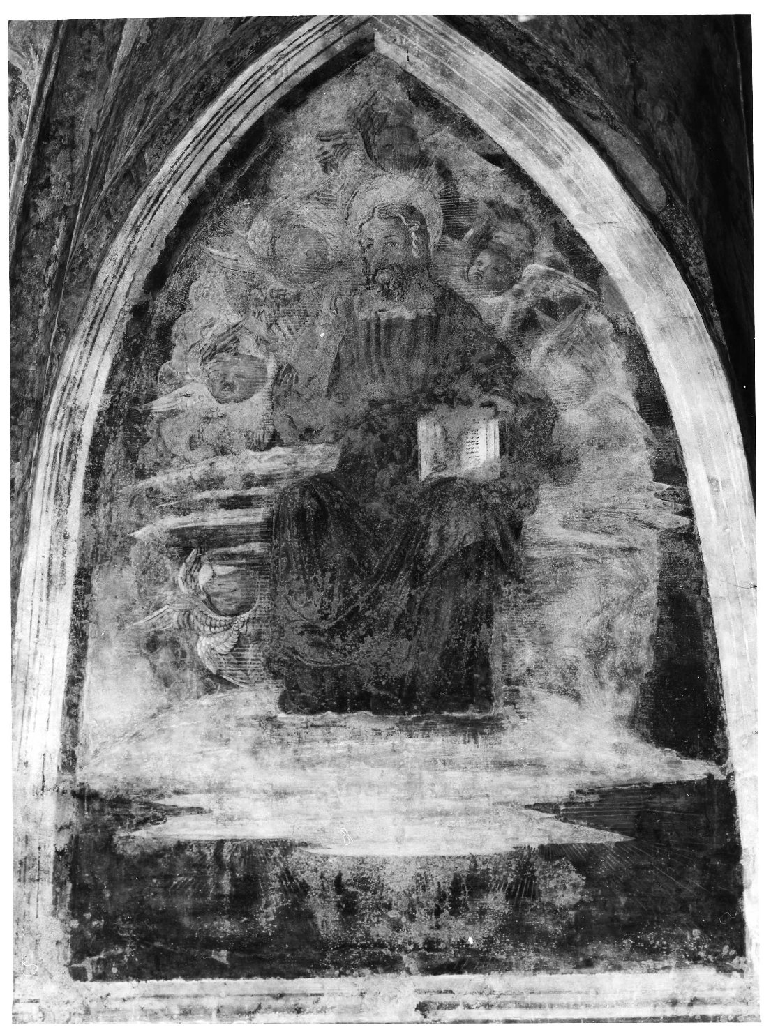 Cristo benedicente e angeli (dipinto, elemento d'insieme) - ambito veronese (sec. XV)