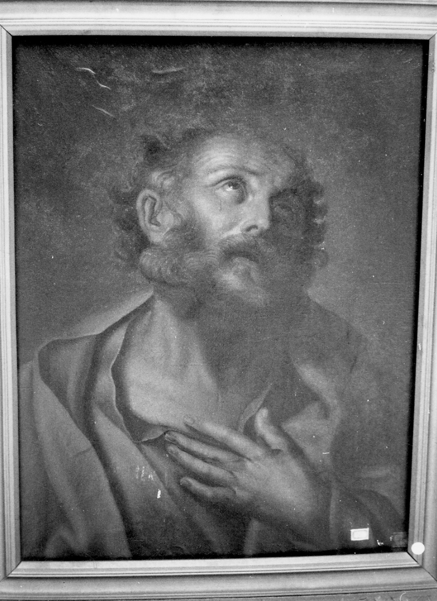 testa di santo (dipinto) di Loretti Giuseppe (sec. XIX)