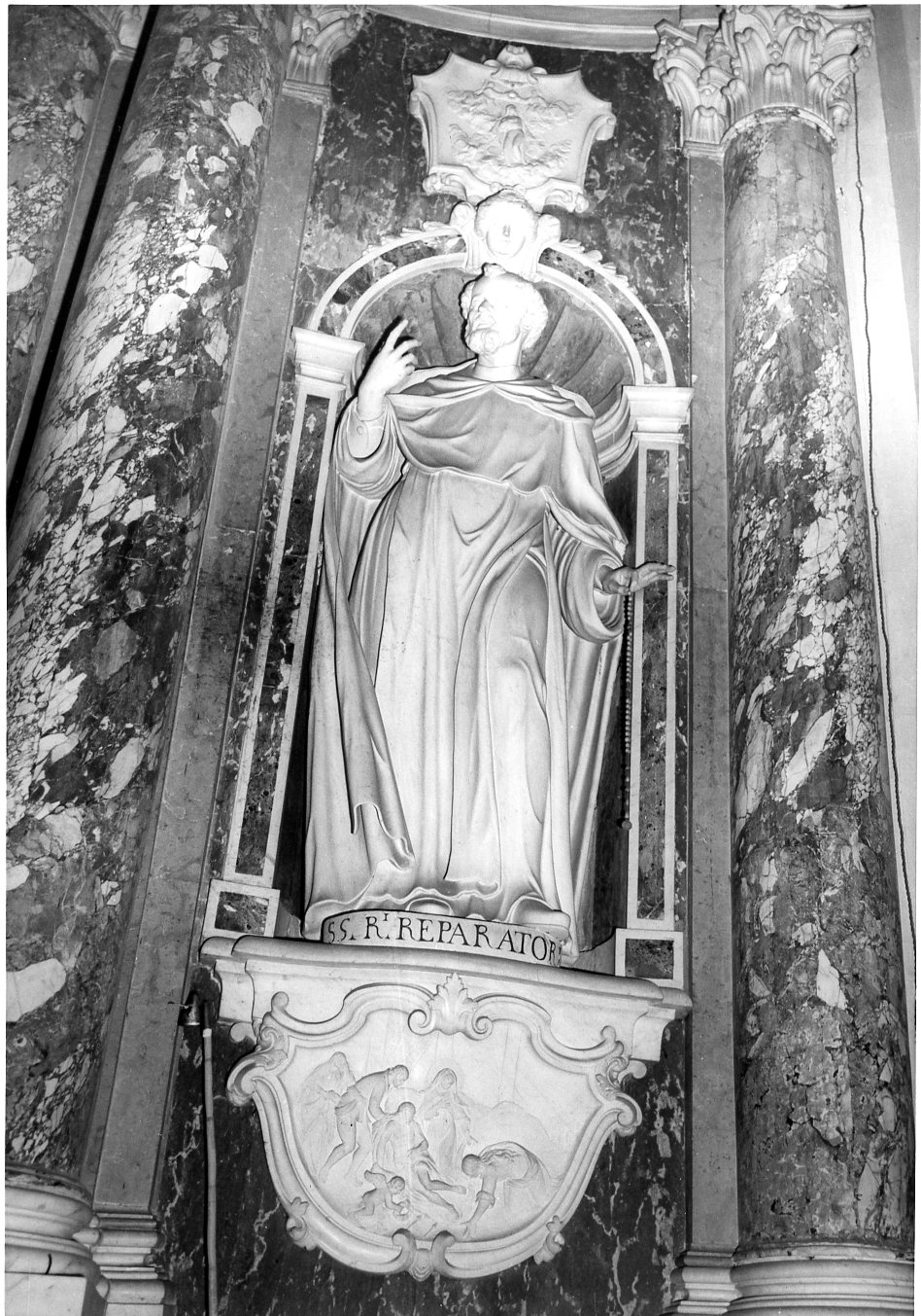 San Tommaso d'Aquino o Sant'Alano (scultura, pendant) di Benatti Pietro (sec. XVIII)