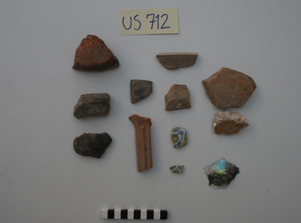 materiale proveniente da Unità Stratigrafica (ceramica, materiale di rivestimento, reperti fittili, scorie di fusione, vetro) (limiti cronologici non precisabili)