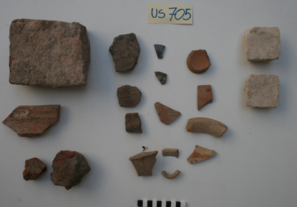 materiale proveniente da Unità Stratigrafica (ceramica, materiale di rivestimento, materiale lapideo, metallo) (limiti cronologici non precisabili)