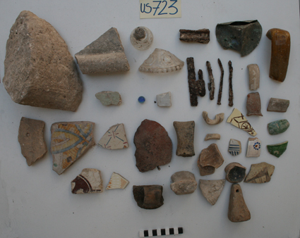 materiale proveniente da Unità Stratigrafica (ceramica, materiale di rivestimento, materiale lapideo, metallo, reperti fittili, vetro, reperti malacologici) (limiti cronologici non precisabili)