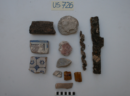 materiale proveniente da Unità Stratigrafica (ceramica, legno, materiale di rivestimento, materiale edilizio, metallo) (limiti cronologici non precisabili)