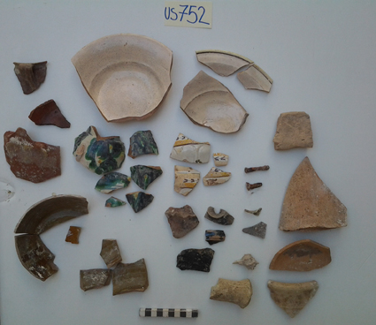 materiale proveniente da Unità Stratigrafica (ceramica, metallo, materiale di rivestimento, reperti malacologici) (limiti cronologici non precisabili)