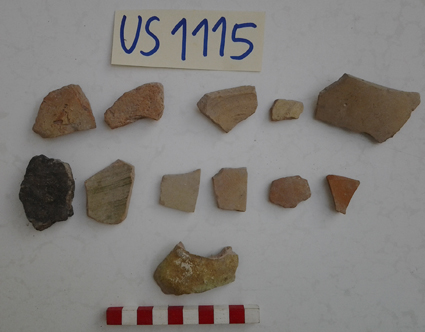 materiale proveniente da Unità Stratigrafica (ceramica, materiale di rivestimento) (limiti cronologici non precisabili)