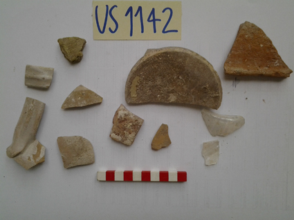 materiale proveniente da Unità Stratigrafica (ceramica, vetro) (limiti cronologici non precisabili)