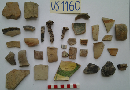 materiale proveniente da Unità Stratigrafica (ceramica, metallo, materiale di rivestimento) (limiti cronologici non precisabili)