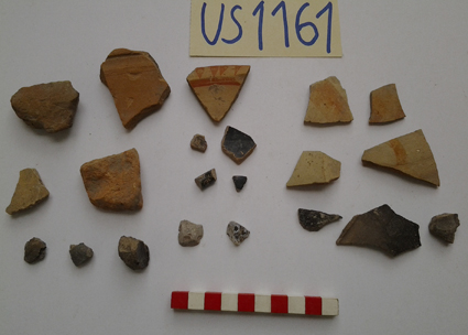 materiale proveniente da Unità Stratigrafica (ceramica, materiale di rivestimento, materiale lapideo, vetro) (limiti cronologici non precisabili)