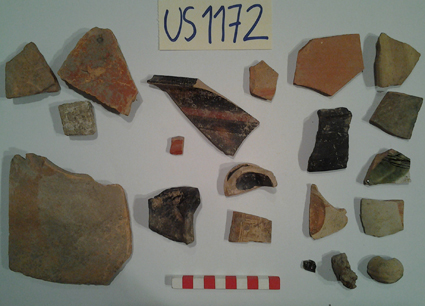 materiale proveniente da Unità Stratigrafica (ceramica, materiale di rivestimento, materiale lapideo, metallo, reperti fittili) (limiti cronologici non precisabili)