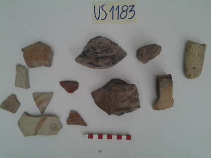 materiale proveniente da Unità Stratigrafica (ceramica, materiale di rivestimento, materiale lapideo) (limiti cronologici non precisabili)