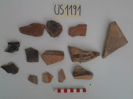 materiale proveniente da Unità Stratigrafica (ceramica, materiale di rivestimento) (limiti cronologici non precisabili)