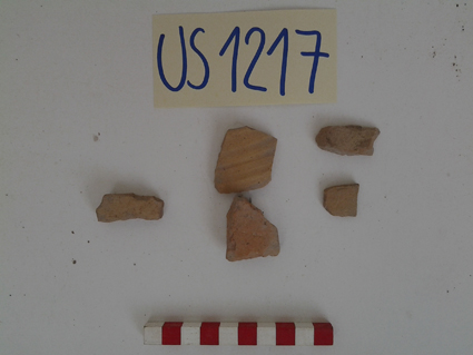 materiale proveniente da Unità Stratigrafica (ceramica, materiale di rivestimento) (limiti cronologici non precisabili)