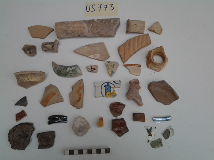 materiale proveniente da Unità Stratigrafica (ceramica, materiale di rivestimento, materiale lapideo, metallo, vetro) (limiti cronologici non precisabili)