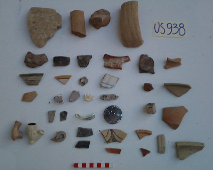 materiale proveniente da Unità Stratigrafica (ceramica, materiale di rivestimento, materiale lapideo, metallo, vetro) (limiti cronologici non precisabili)