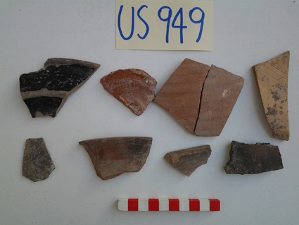 materiale proveniente da Unità Stratigrafica (ceramica, vetro) (limiti cronologici non precisabili)