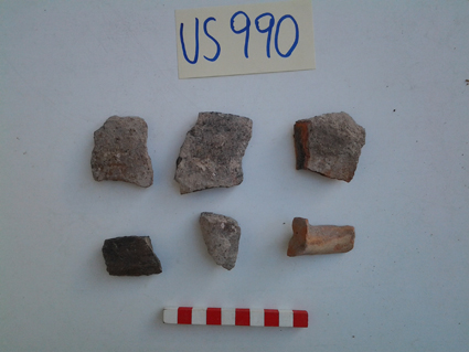 materiale proveniente da Unità Stratigrafica (ceramica, materiale di rivestimento) (limiti cronologici non precisabili)