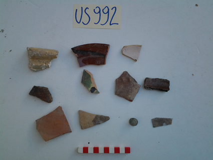 materiale proveniente da Unità Stratigrafica (ceramica, materiale lapideo, metallo, vetro) (limiti cronologici non precisabili)