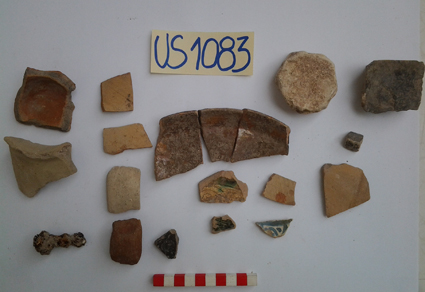 materiale proveniente da Unità Stratigrafica (ceramica, materiale di rivestimento, materiale lapideo, metallo, reperti numismatici) (limiti cronologici non precisabili)