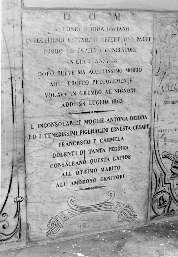Antonio Deidda Gaviano (monumento funebre) - ambito cagliaritano (sec. XIX)