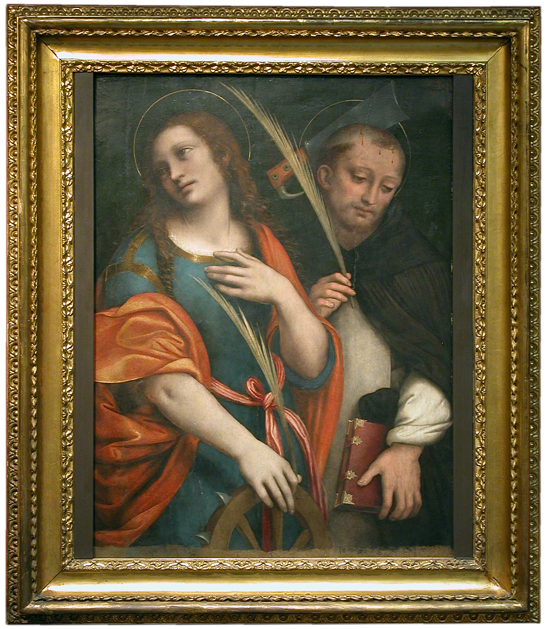 Santa Caterina e San Pietro Martire (dipinto, opera isolata) di Rizzi Gian Pietro detto Giampietrino (attribuito) (secondo quarto sec. XVI)