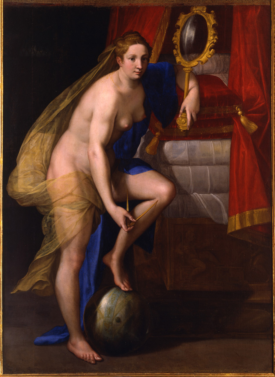 allegoria della Geometria (dipinto, opera isolata) di Sabbatini Lorenzo (attribuito) (ultimo quarto sec. XVI)