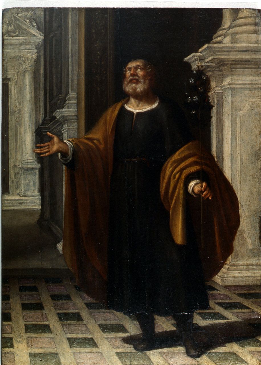 San Giuseppe (dipinto, opera isolata) di Scarsella Ippolito detto Scarsellino (cerchia) (seconda metà sec. XVI)